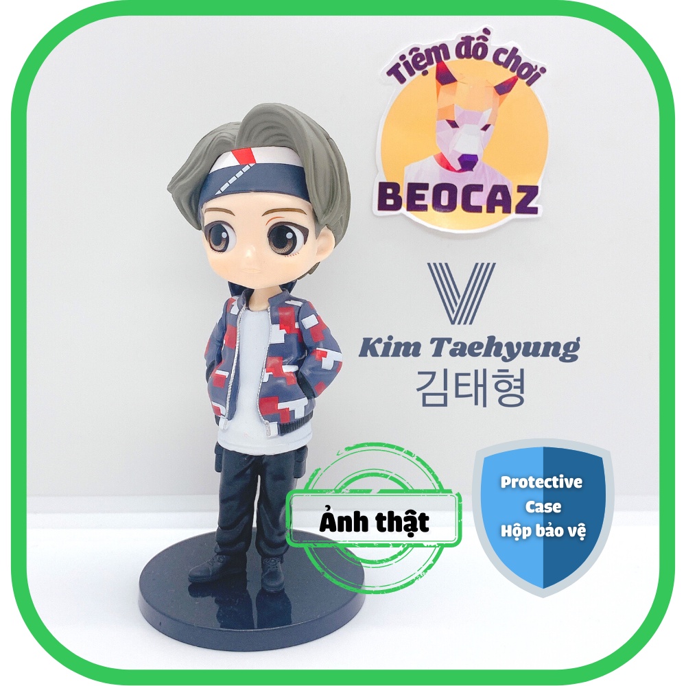 [Full Box Tặng Hộp Bảo Vệ] Mô hình chibi V Kim Taehyung BTS Bangtan Boys 15 cm dễ thương quà tặng trang trí - Beocaz
