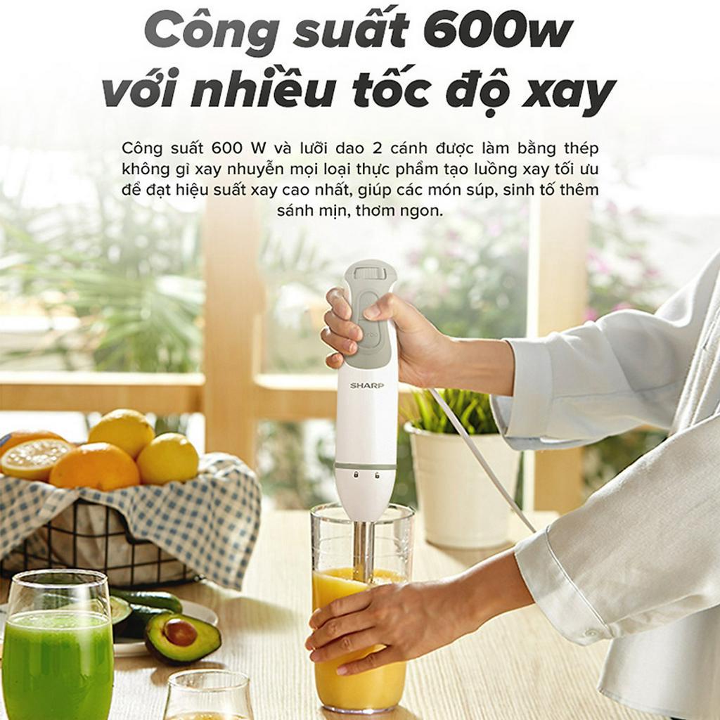 [Mã ELHA22 giảm 5% đơn 300K] Máy Xay Cầm Tay Sharp EM-H076SV-WH – Hàng Chính Hãng