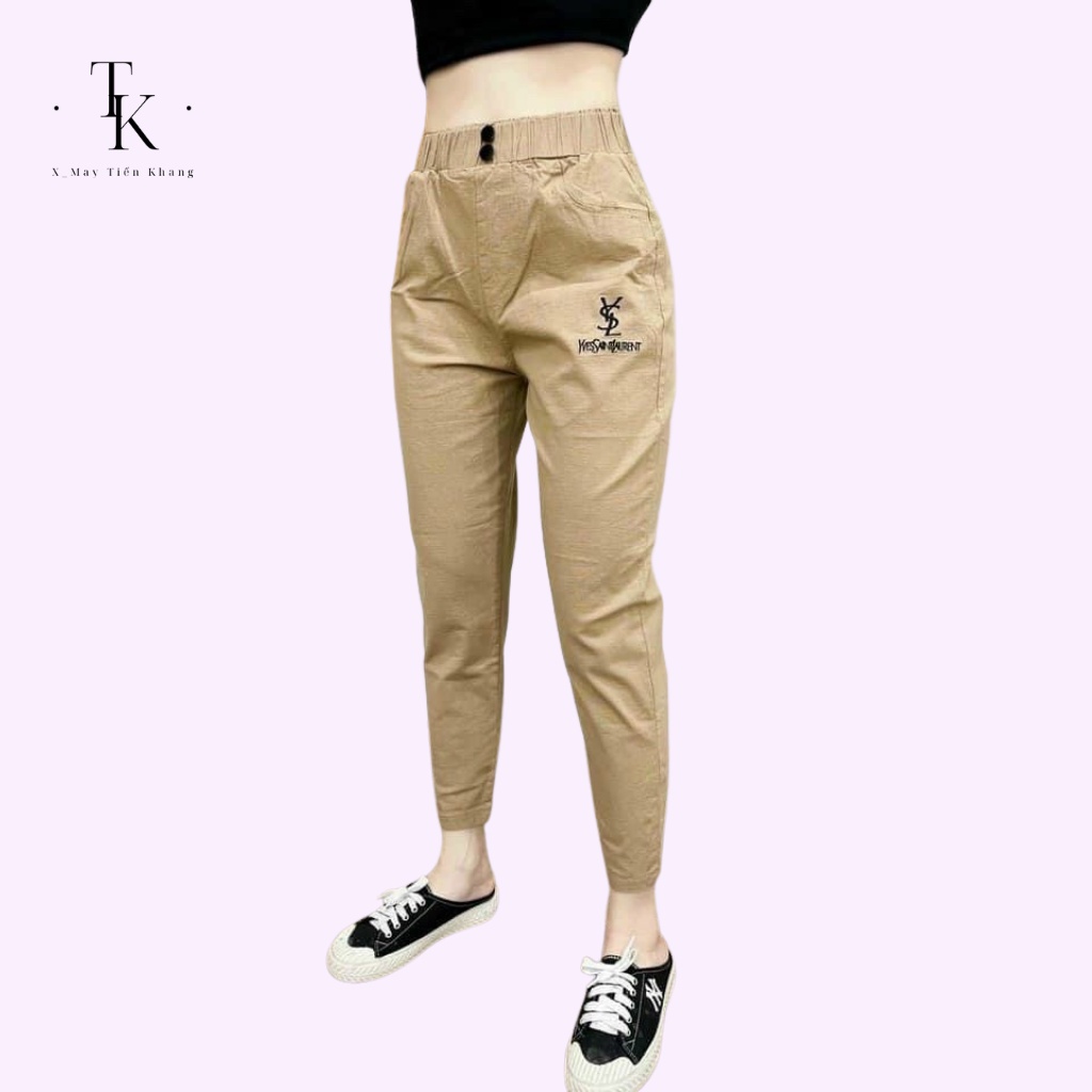 Quần baggy , Quần đũi nữ dài thêu chữ chất đũi xước siêu sang chảnh mã leg66
