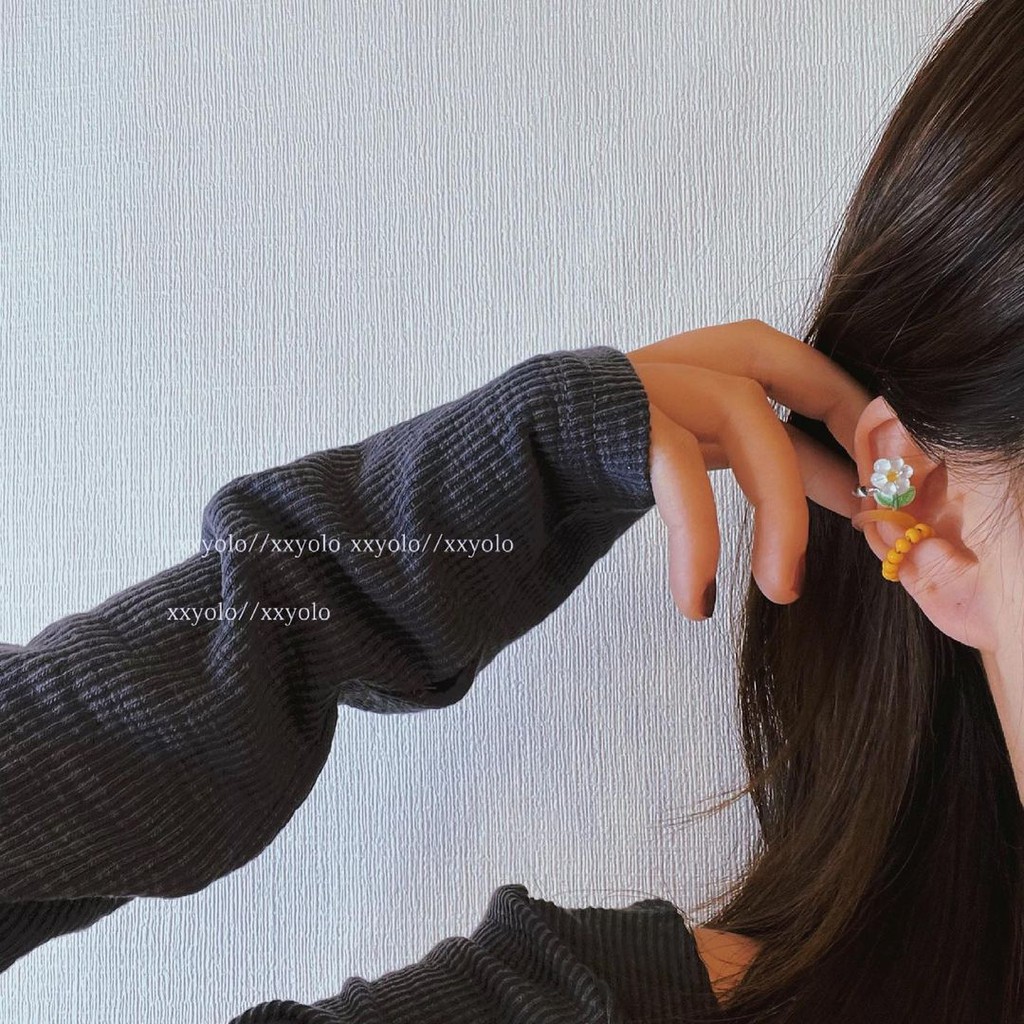 Set Bông Tai Kẹp Hoa Trong - TS1424