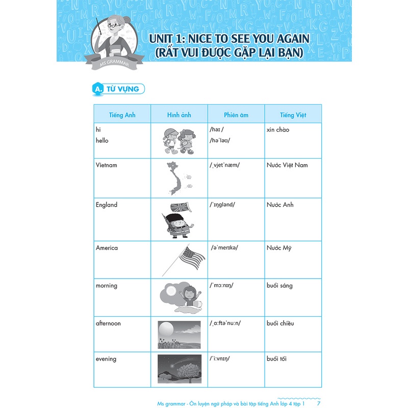 Sách Ms Grammar Ôn luyện Ngữ pháp và Bài tập tiếng Anh Lớp 4 Tập 1