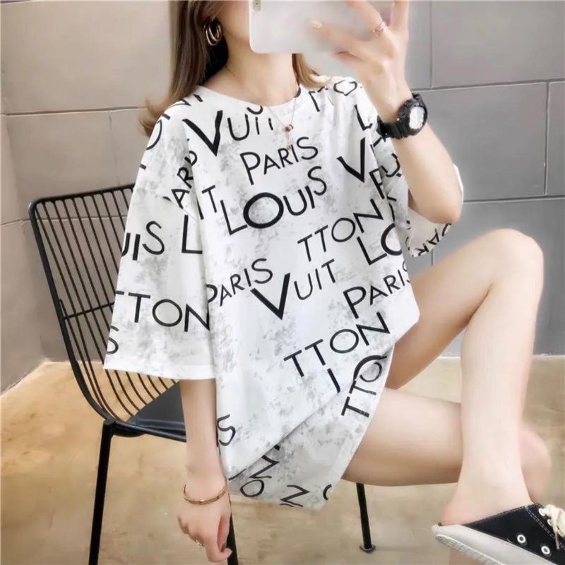 Áo Thun Nữ Ngắn Tay Dáng Rộng Nhuộm Màu Thời Trang Hàn Quốc