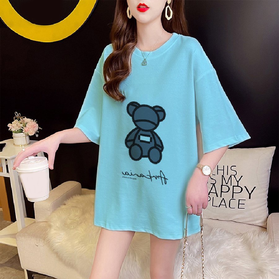 Áo thun tay lỡ nam nữ cổ tròn form rộng unisex gấu xám LOKISO AT03