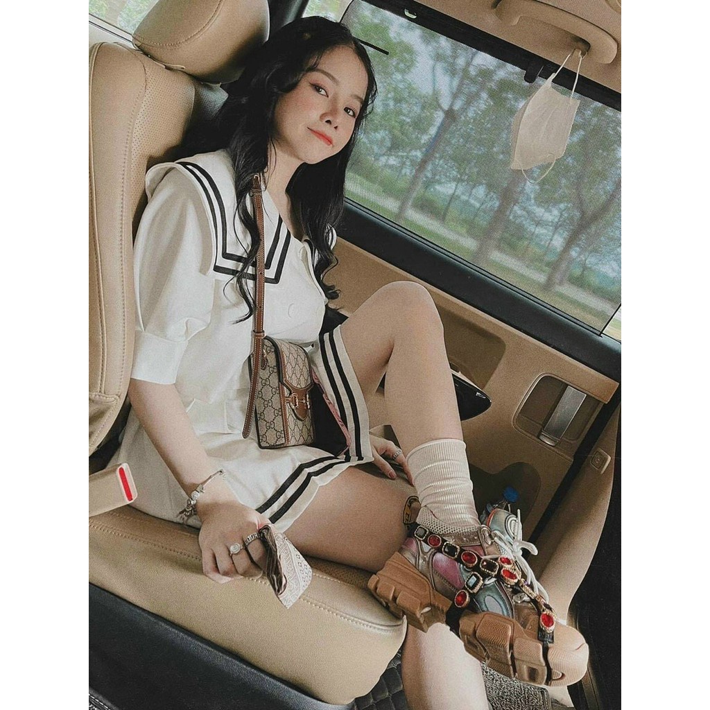 Set áo croptop tay ngắn + chân váy xòe thuỷ thủ siêu cưng - TM25 | BigBuy360 - bigbuy360.vn