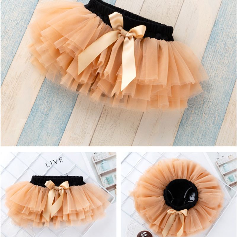 Quần Tã Mặc Nhiều Lớp Vải Tuyn Mềm Mại Đính Nơ Dễ Thương Dành Cho Bé Gái