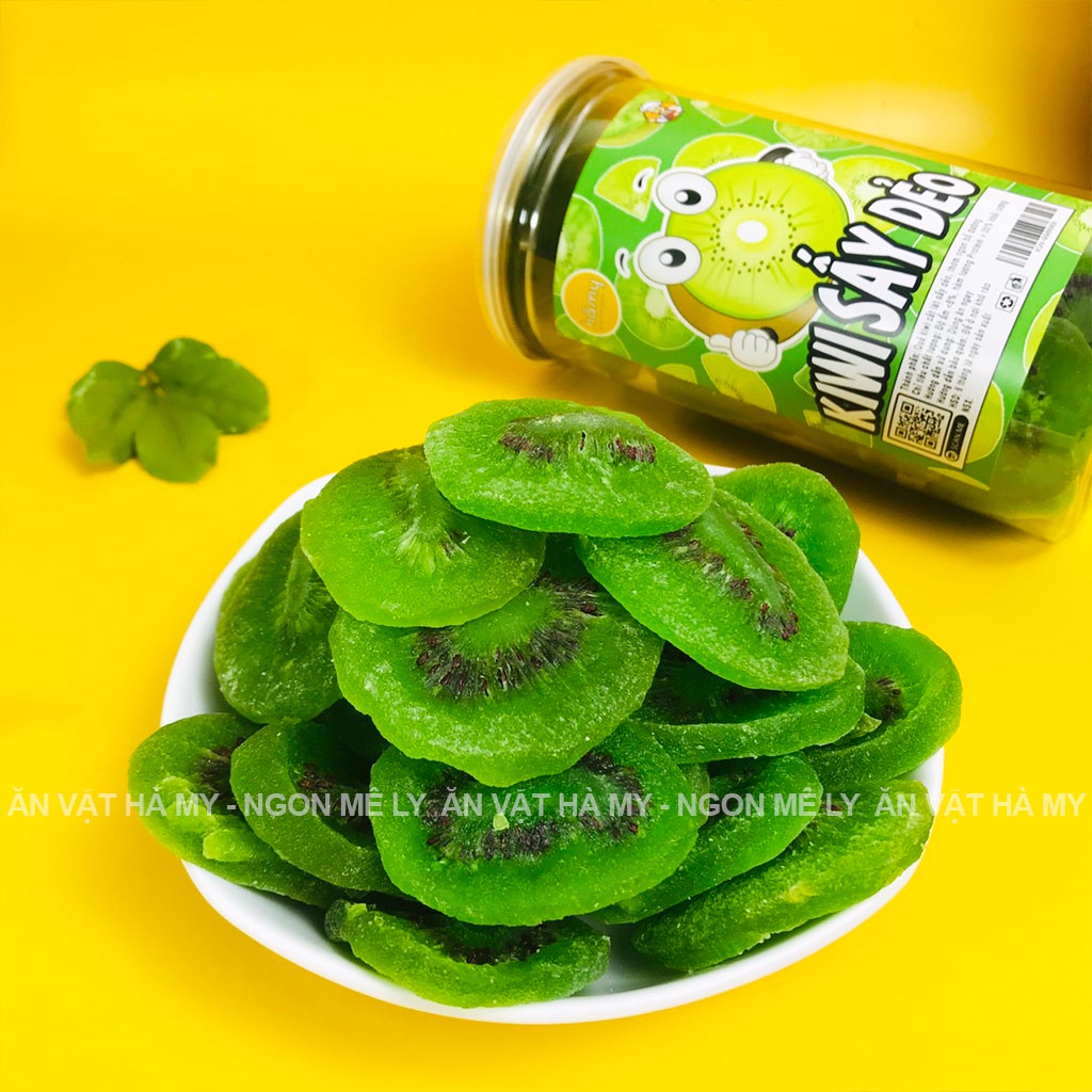 Kiwi sấy dẻo hũ 350g, mứt kiwi đặc sản Đà Lạt đồ ăn vặt Hà My