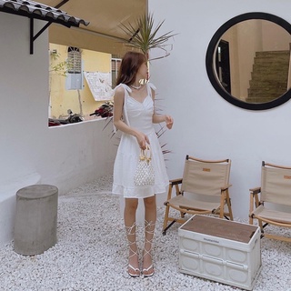 [Ruly.Studio] Đầm trắng cột dây 2 lớp