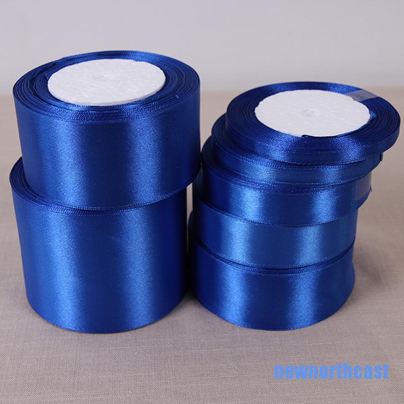 [newnorthcast 0611] Royal Blue 25 Yards Silk Satin Ribbon Wedding Party Decoration Gift Wrapping Christmas New Year Apparel Sewing Fabric DIY