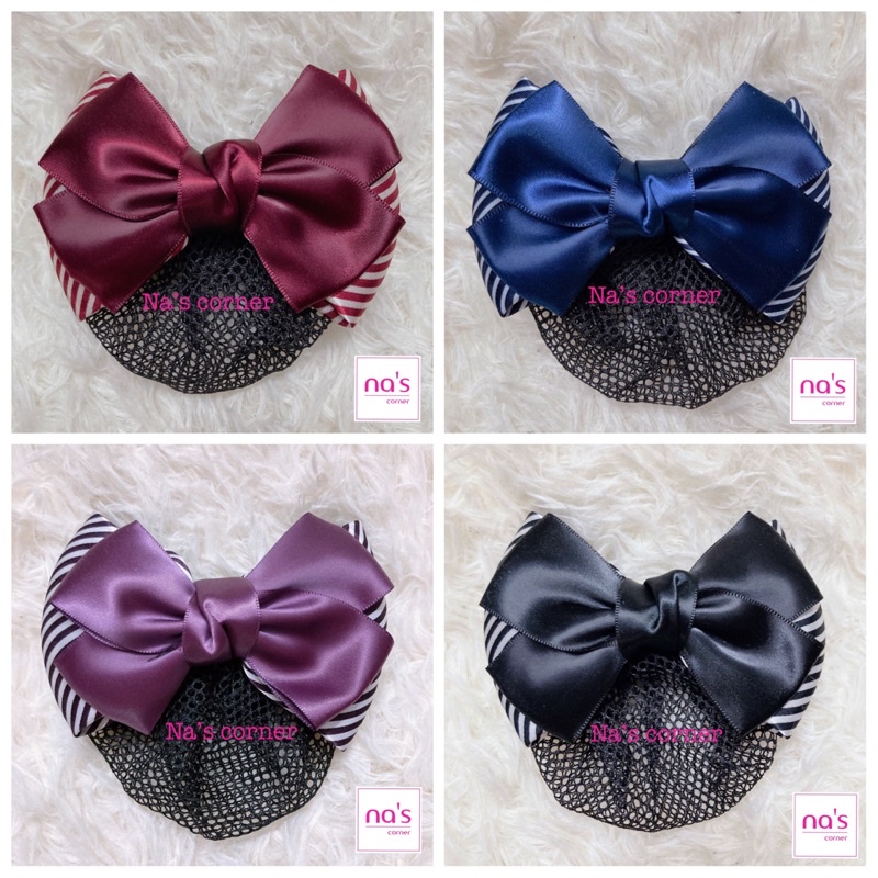 Kẹp lưới bới tóc búi tóc hoạ tiết cao cấp (4)