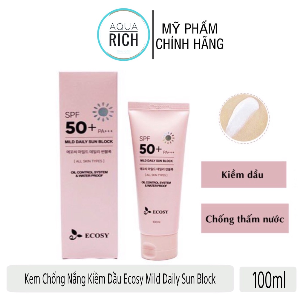 Kem Chống Nắng Kiềm Dầu Ecosy Mild Daily + Ecosy Ultra Daily Sun Cream (100ml)