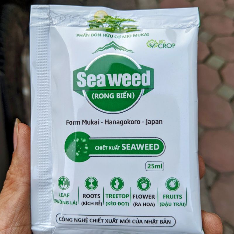 Phân bón chiết xuất Rong Biển Seaweed 25ml. Dưỡng lá, kích rễ, kéo đọt, ra hoa, đậu quả
