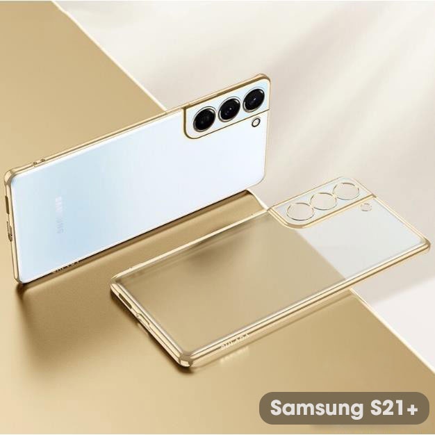 Ốp lưng Samsung S21, S21 Plus, S21 Ultra chống vân tay mặt lưng trong suốt viền màu tạo điểm nhấn chính hãng Sulada
