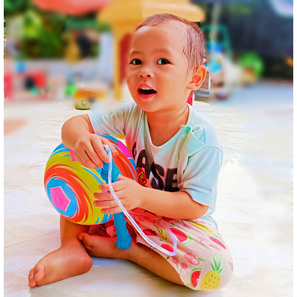 Lồng đèn trung thu hình quả bóng 7 sắc cầu vồng  có nhạc phát sáng Đồ chơi cho bé