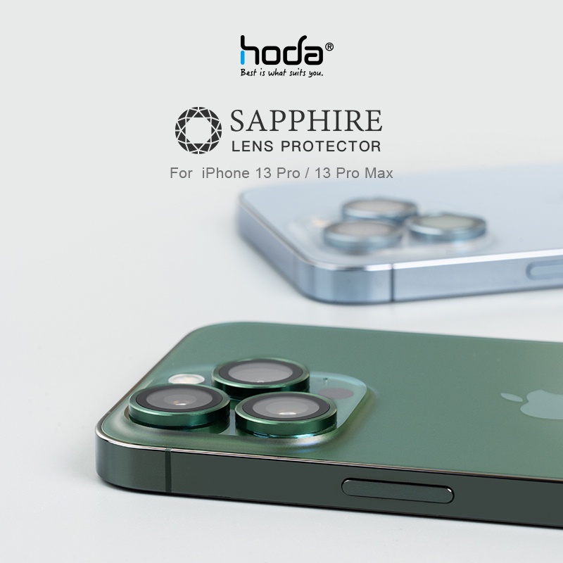 Dán Cường Lực Bảo Vệ Camera HODA Sapphire iPhone 13 Pro Max/ 13 Pro Kèm Khung Dán