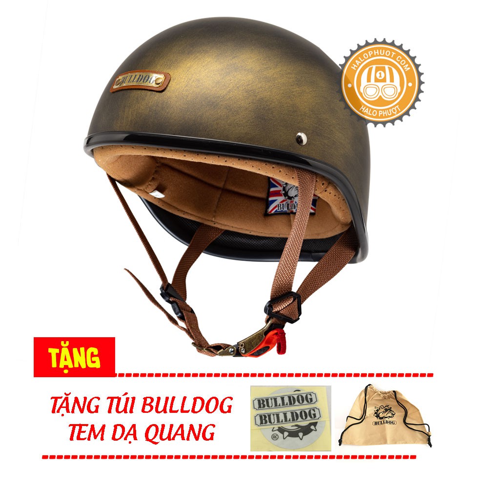 Mũ bảo hiểm Bulldog GANG Xước Đồng (tặng túi Bulldog, tem phản quang)