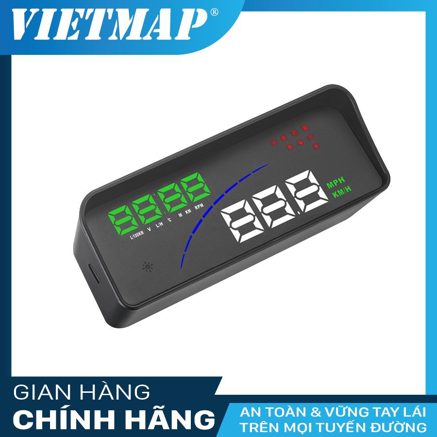 VIETMAP HUD V9 - Màn Hình HUD Hiển Thị Thông Tin Trên Kính Lái Ô Tô - Phụ Kiện Ô tô