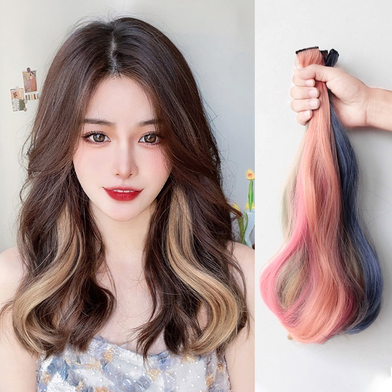 Tóc Giả Xoăn Lọn To Nhuộm Màu Sắc Nổi Bật Cho Nữ