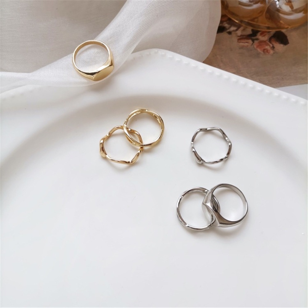 Set 3 Nhẫn Kiểu Dáng Hình Học Độc Đáo Thời Trang Cho Nữ