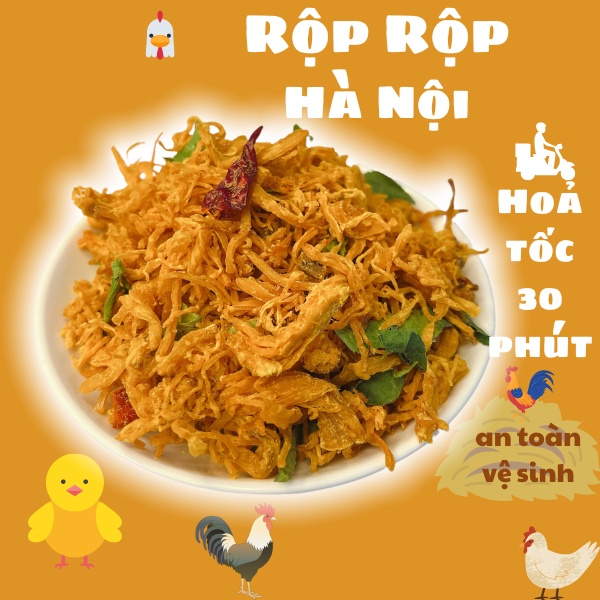 Khô gà lá chanh Rộp Rộp 300gr - Hũ pet 930ml- giòn ngon - đậm vị - dumbum