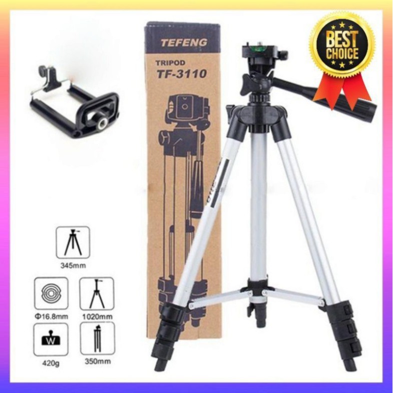 Gậy 3 chân chụp hình máy ảnh, điện thoại Tripod TF - 3110 Gậy quay phim Youtube - Gậy livestream