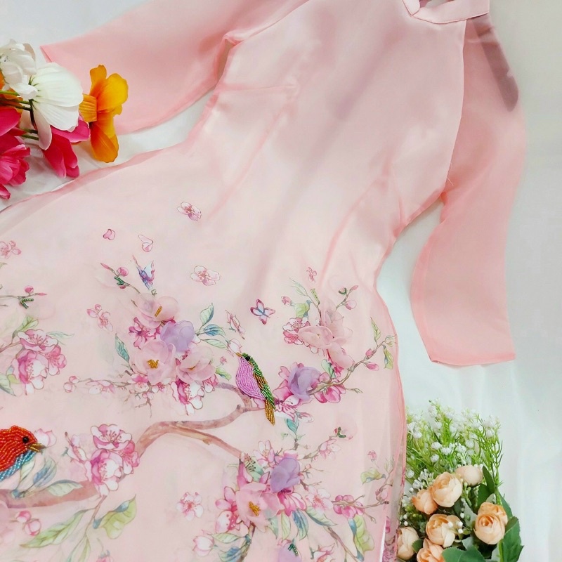 Áo dài cách tân kết hoa organza 4 tà ⚡️Hàng Cao Cấp⚡️ thần thái quý cô  – Tây Phương