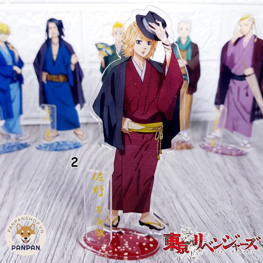 Mô Hình Standee acrylic Anime Tokyo Revengers Yukata kèm bảng tên - 6 nhân vật (15cm)