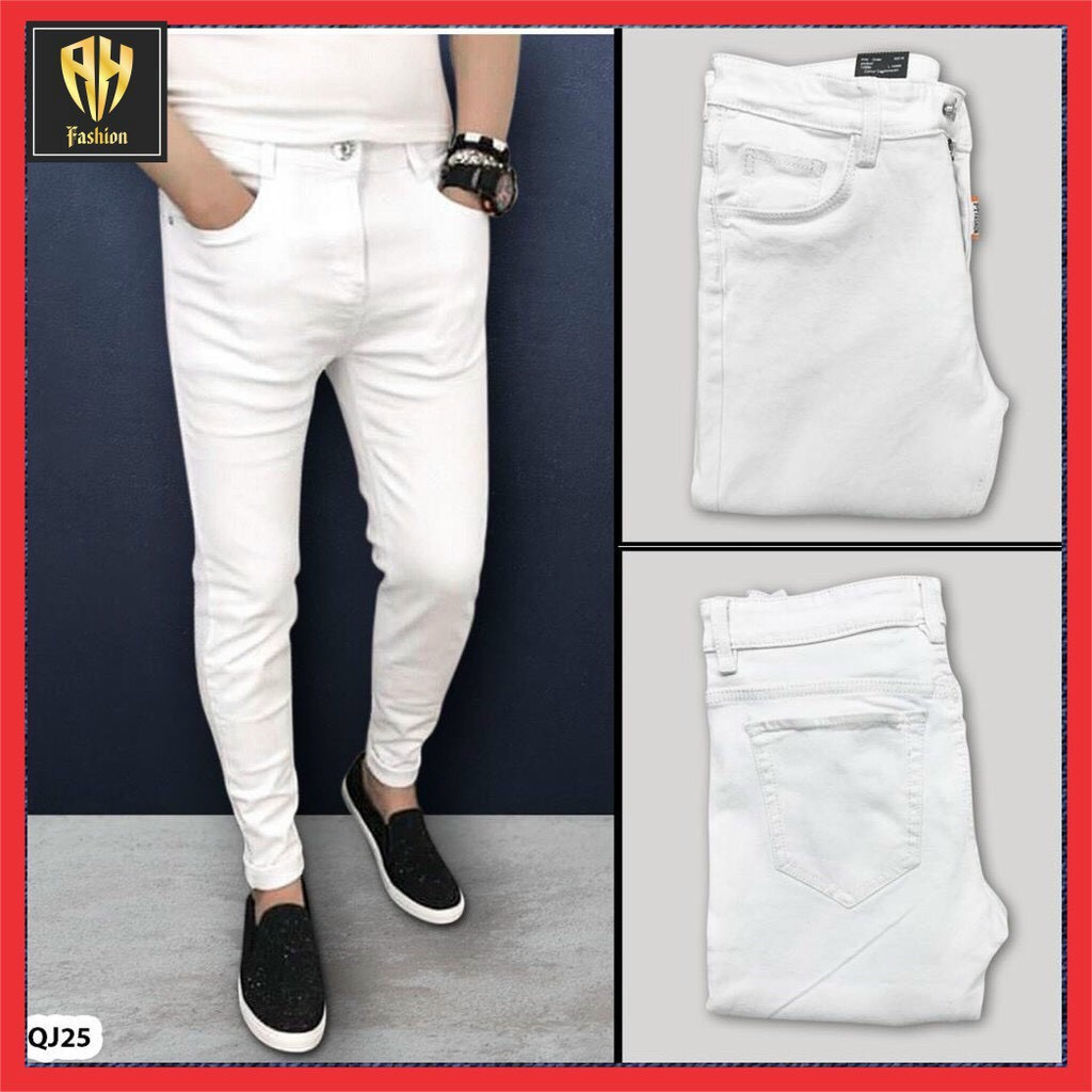 Quần jean nam chất bò co giãn- màu trắng hình thật shop chụp PN ms25