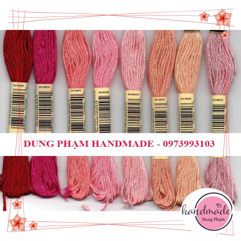 SET CHỈ THÊU - MÀU NHƯ HÌNH - MS 17 / SET 8 TÉP CHỈ THÊU COTTON CXC KHÔNG PHAI MÀU