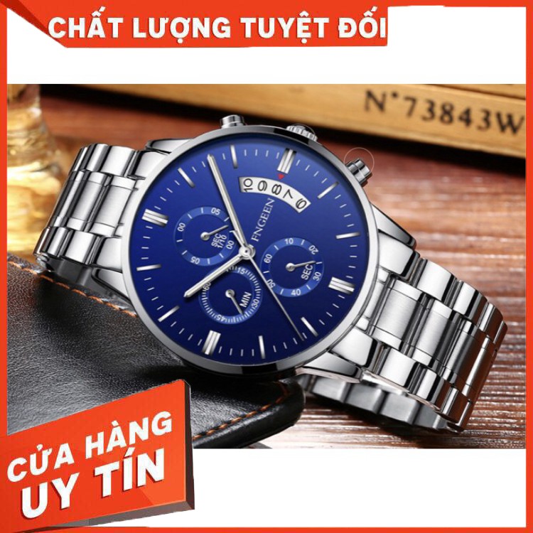 HÀNG CAO CẤP -  (GIÁ CỰC SỐC) ĐỒNG HỒ NAM FNGEEN L121 DÂY THÉP ĐEN CAO CẤP KHÔNG GỈ + TẶNG VÒNG TỲ HƯU MẠ VÀNG  - Hàng C