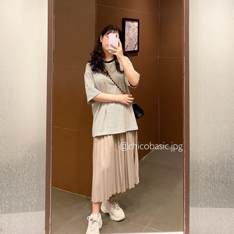 Chân váy xếp ly dáng dài siêu HOT 2 màu dễ phối đồ hàng l1 chất đẹp khỏi bàn