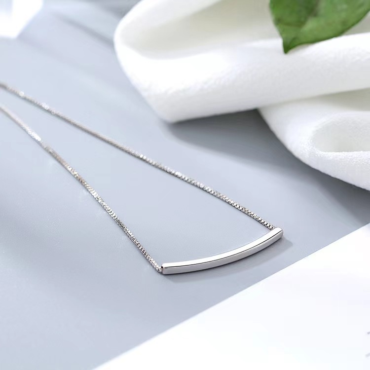 Vòng cổ Mạ Bạc 925 Thiết Kế Đơn Giản Phong Cách Âu Mỹ Cao Cấp
