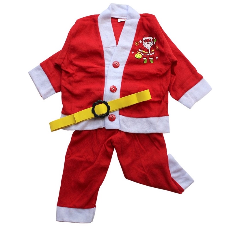 Quần áo ông già Noel cho bé trai từ 6-25kg kèm mũ(hàng có sẵn freeship)