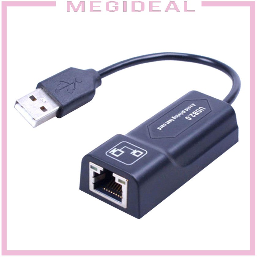 Wired Network Adapter USB 2.0 to Ethernet RJ45 100 Mbps with LED RC8512 Chip