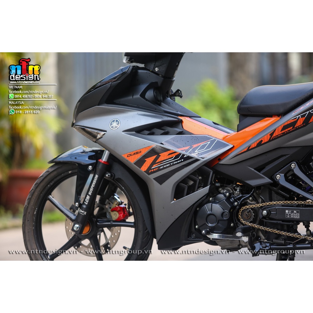 Tem /decal Rời Dán Xe Exciter 150 Mẫu RC Xám Cam Đen Zin Cực Đẹp, Hàng 3 Lớp Chất Lượng Cao