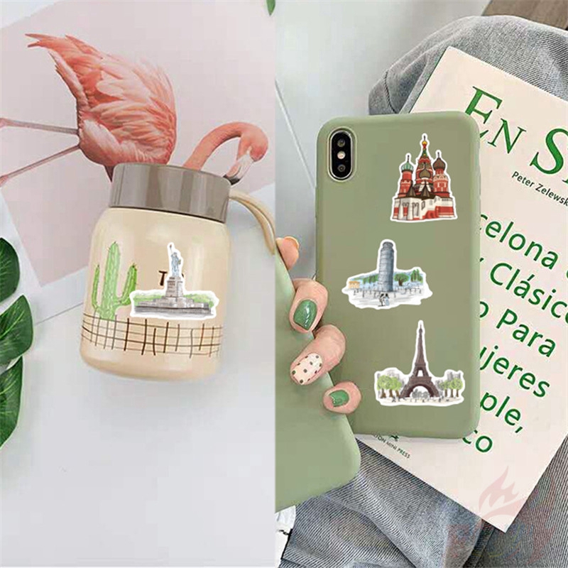 ❉ World Famous Tourist Attractions Giấy và decal dán tường ❉ 40Pcs/Set DIY Decals Stickers for Diary Laptop Scrapbooks