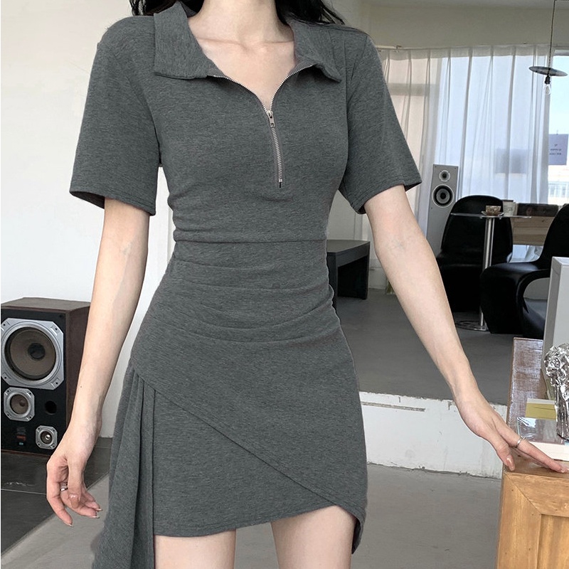Đầm PERTY ôm dáng cổ polo phong cách Hàn Quốc dành cho nữ