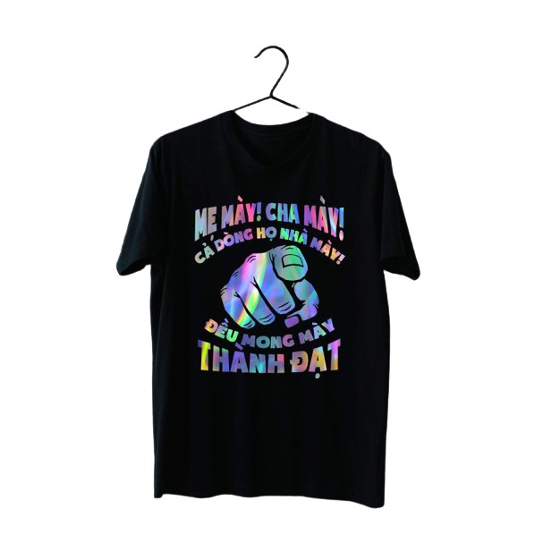 Áo phông phản quang bảy màu mong muốn thành đạt, form rộng tay lỡ chất Cotton freesize cho nam và nữ MODY