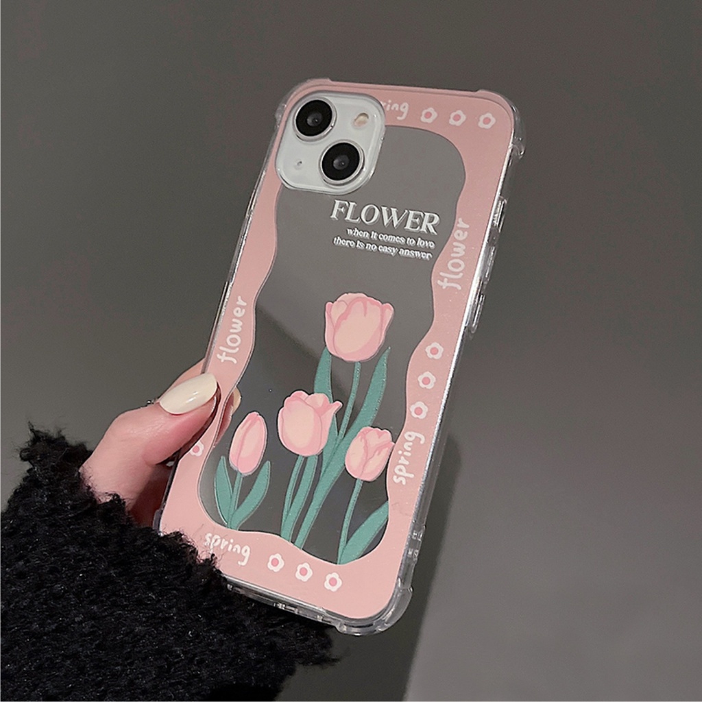 Ốp Lưng Gương Chống Sốc Flower Spring - O030