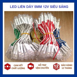 Led liền dây 5mm 12V - Led ruồi 5mm làm biển led vẫy - led cuộn 100 bóng - dùng nguồn 12v