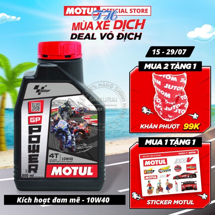 Nhớt xe máy Motul GP Power 10W40 0.8 lít dùng chung cho xe số và tay ga