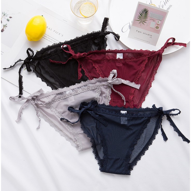 [CHE TÊN 100%] Quần Lót Nữ Cute Quần Chíp Buộc Dây Xuyên Thấu Quảng Châu Cao Cấp Sexy Xịn Đẹp La.an Store