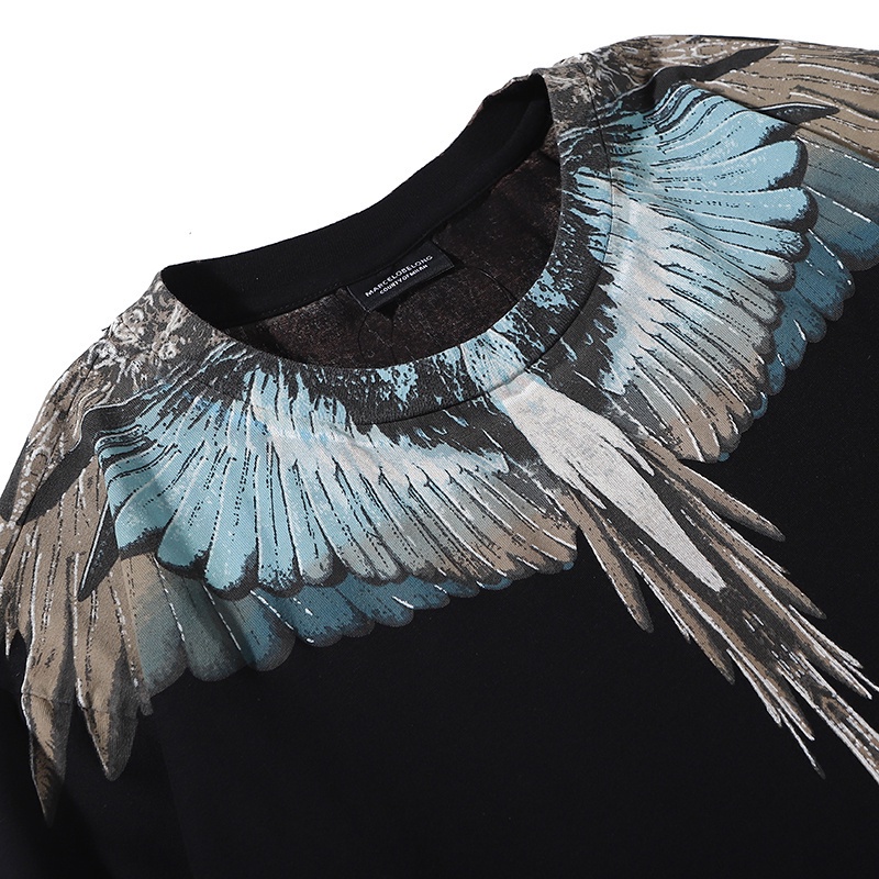 Áo thun cotton cổ tròn size cỡ lớn in hình đôi cánh cổ điển thời trang unisex