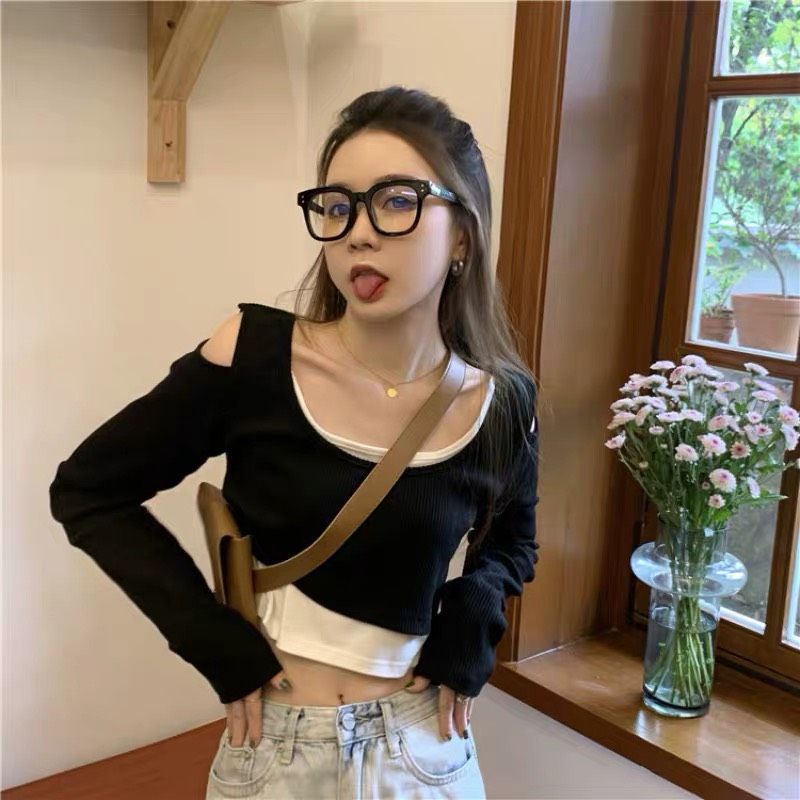 Áo croptop Nữ dài tay Form rộng ULzzang (ảnh thật )