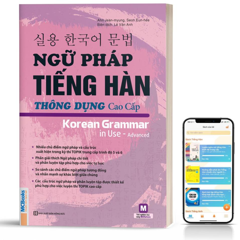 Sách - Ngữ Pháp Tiếng Hàn Thông Dụng Trình Độ Cao Cấp Luyện Thi Topik [MCBOOKS]