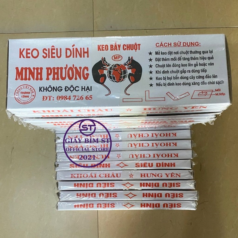 Keo dính chuột siêu dính Minh Phương 12 tấm bẫy chuột to