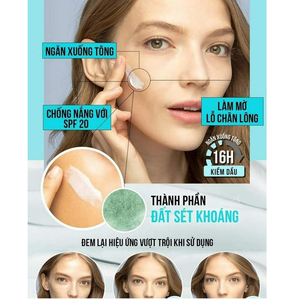 Kem Lót Kiềm Dầu, Lâu Trôi, Ngăn Xuống Tông Maybelline Fit Me Matte Poreless 16H