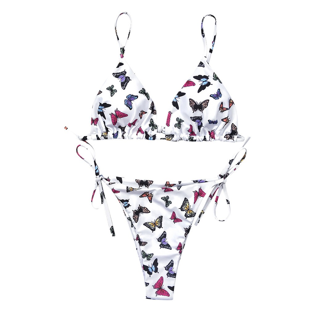 Set bikini hai mảnh in họa tiết bướm thời trang cho nữ | BigBuy360 - bigbuy360.vn