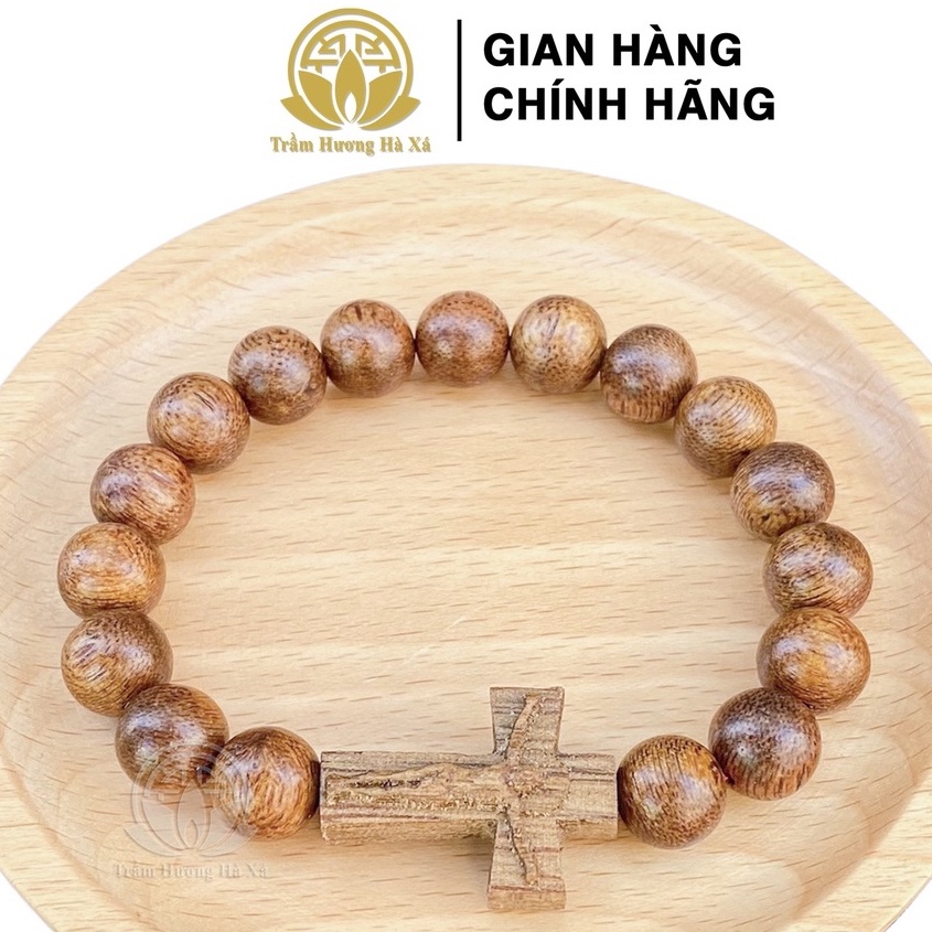 Vòng tay thánh giá phong thủy Trầm Hương Hà Xá may mắn, bình an và tài lộc