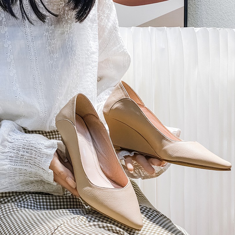 Giày đế xuồng mũi nhọn gót cao 5cm bền đẹp êm chân size 33/40   061020