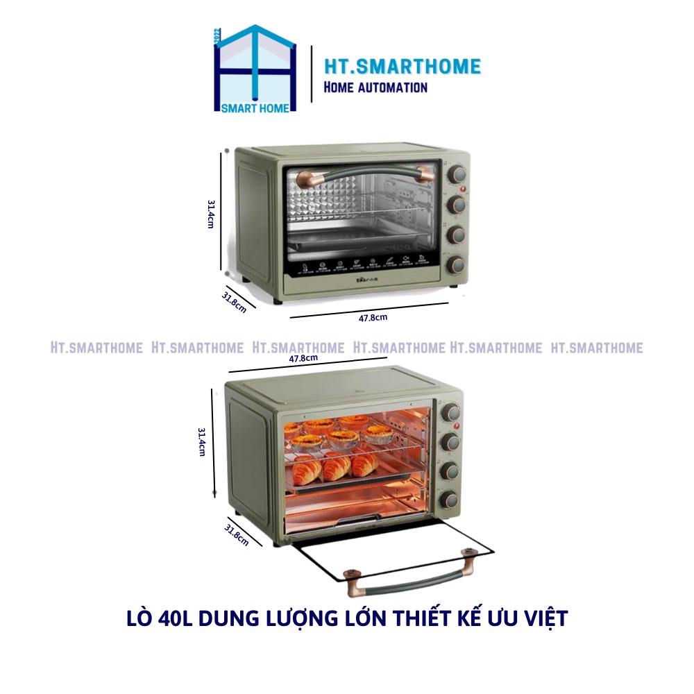 Lò nướng Bear 40L  - Lò nướng điện gia dụng đa năng dung tích lớn, nướng tự động mini 2022